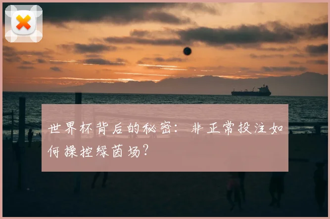 世界杯背后的秘密：非正常投注如何操控绿茵场？